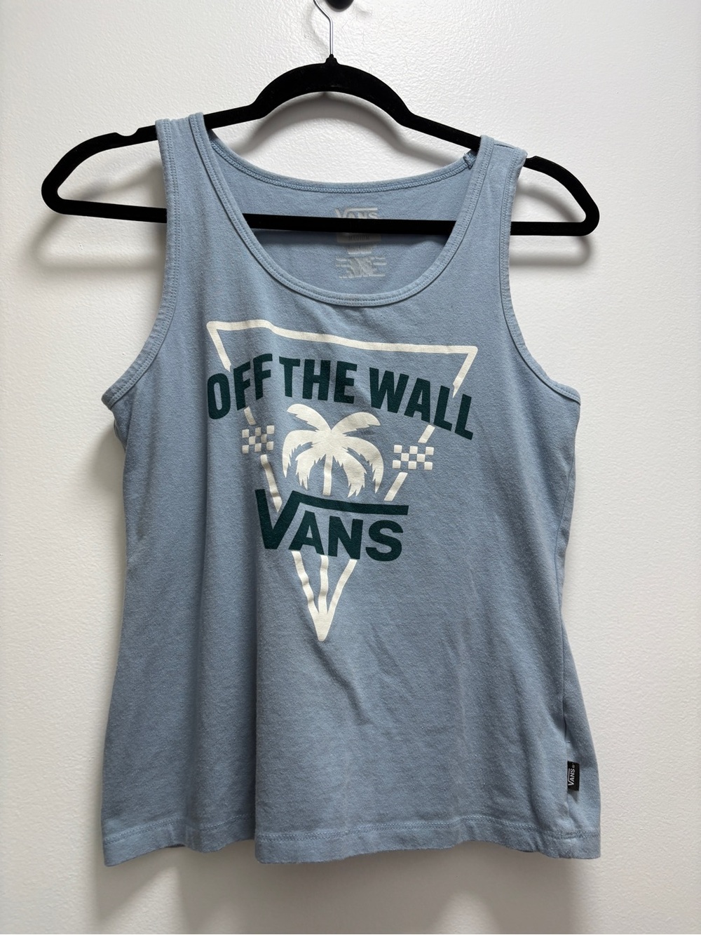 Vans Blue Crewneck Tank with Off the Wall Tonal Logo
